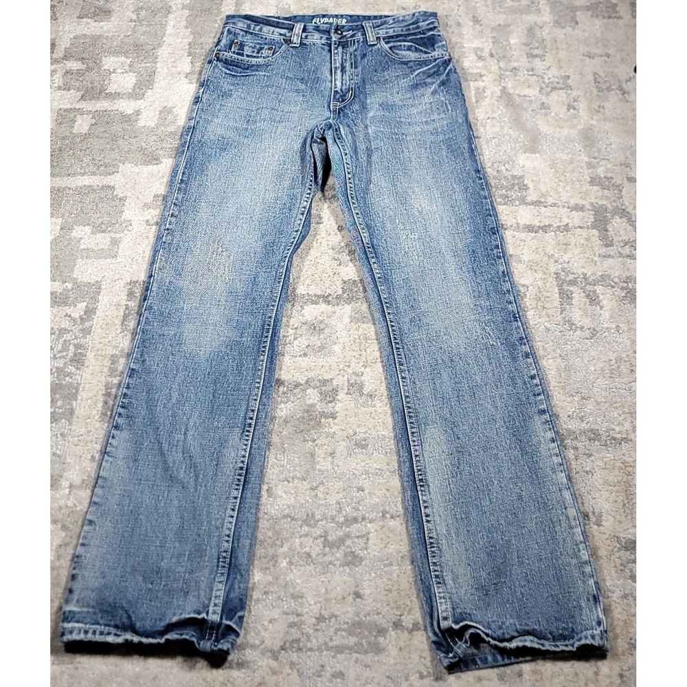 Flypaper‎ Men's Light Wash Bootcut 5 Pockets Blue Denim Faded Sz 31x32